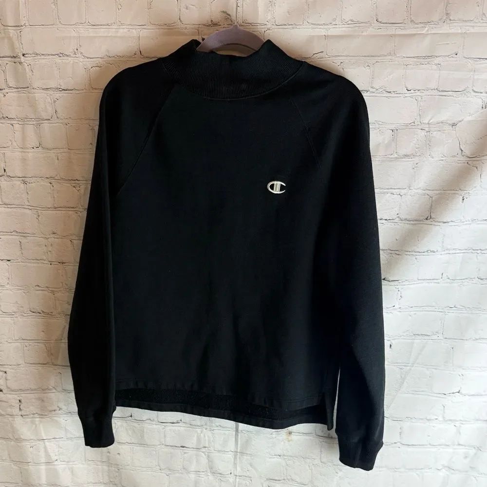 Champion Black Crewneck Sweatshirt Large Fitted